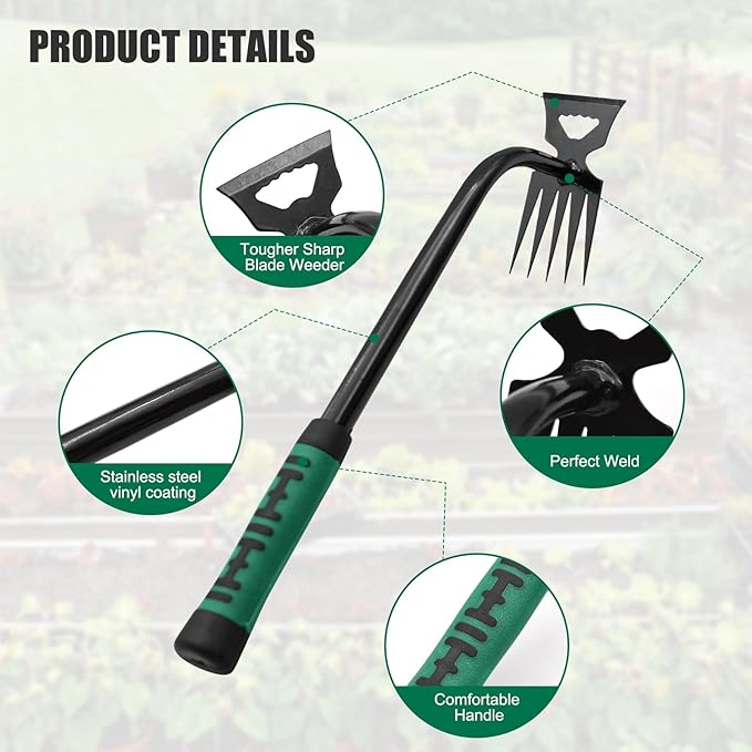 4 Pack Uprooting Weed Pulling Tools,Garden Hand Weeder Tools, Manual Multifunctional Weeders Gardening Tools for Yard and Garden
