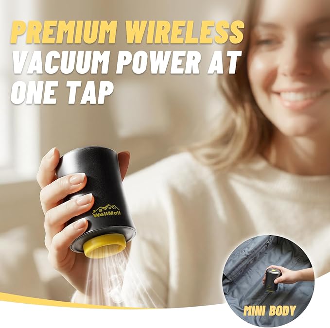 Cordless Vacuum Bags for travel - 18 Pack Rechargeable Wireless Vacuum Seal Bags for Clothing Travel, Space Saver vacuum storage bags with pump for Clothes, Blankets & Luggage Organization