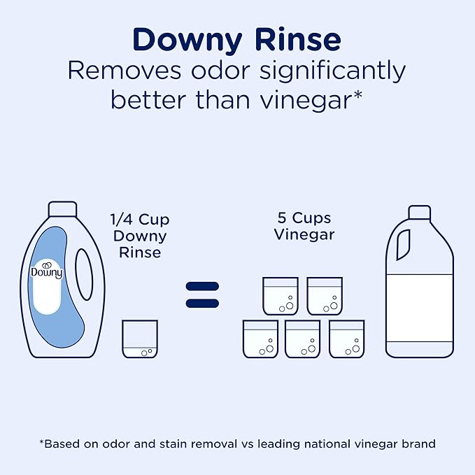 Downy Rinse Laundry Odor Remover, Ocean Mist Scent, 62 FL OZ, Fabric Softener and Laundry Odor Removal Rinse
