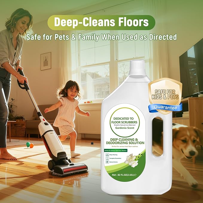 Floor Cleaning Solution Compatible with Tineco – 82 FL OZ Gardenia Floor Cleaner – Sweet, Long-lasting Fragrance, – For All Cordless Wet/Dry Vacuum Mop Cleaner & Robot Vacuums with Mopping