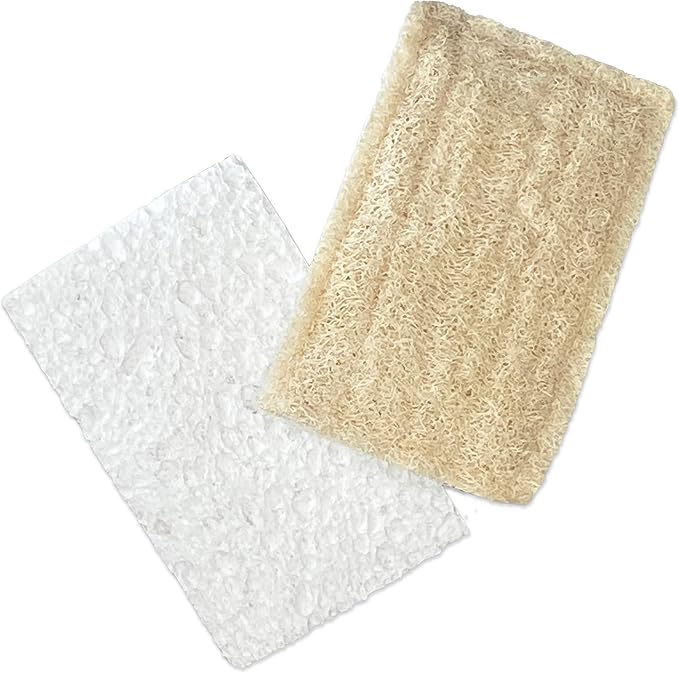 Full Circle 100% Plant-Based Loofah Sponges – Pack of 2 – Plastic-Free, Natural Sponge, No Microplastics, Safe for Nonstick Cookware.
