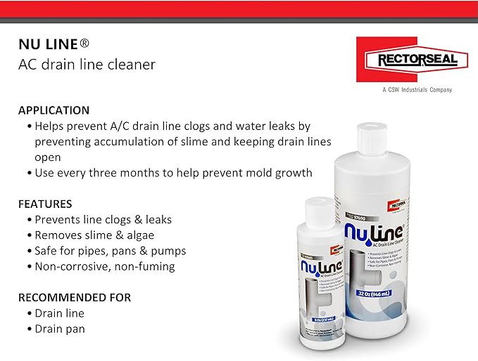 Nu-Line Drain Cleaner, 8 Ounce - Sold Each