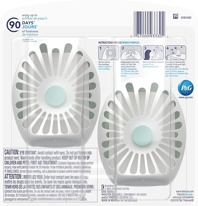 Febreze Odor-Eliminating Small Spaces Air Freshener, Gain Original Scent, 2 Count