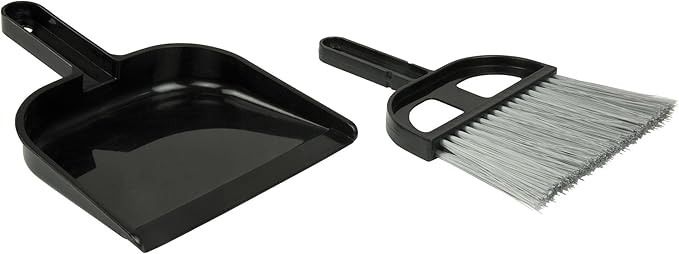 Detailer's Choice 4B3208 Broom and Dust Pan , Black