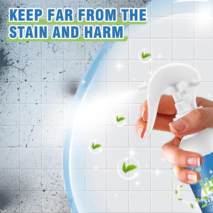 Wall Cleaner Spray, Household Mold Stain Cleaning Spray Deep Clean, All-Purpose Cleaner Spray for Tiles, Walls, Ceiling, Deck, Wood, Brick, Showers, Kitchen, Sink, Grout, Washing Machine Gasket
