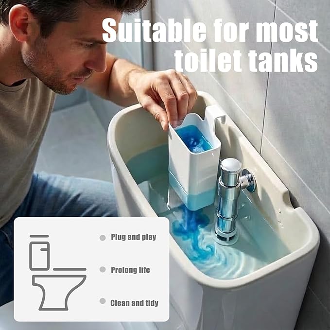 Toilet Tank Cleaning Tablet Holder, Toilet Cleaner Tablets Buffer Box Hanging Holder Preventing Dissolved Residue From Polluting Water Tank Caddy Bowl Tablets