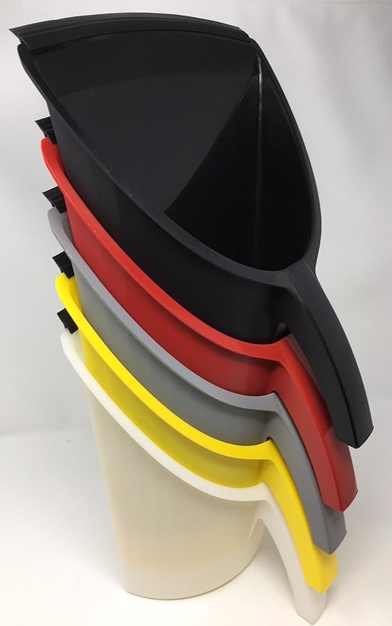 Handy Pan- RED - Large Capacity Recycled Plastic Heavy Duty Dust Pan! Made in USA! Great for Home, Shop, Garage, Waterproof, Stackable, Stands Upright. Unique Rubber Edge gets Debris in! Handypan