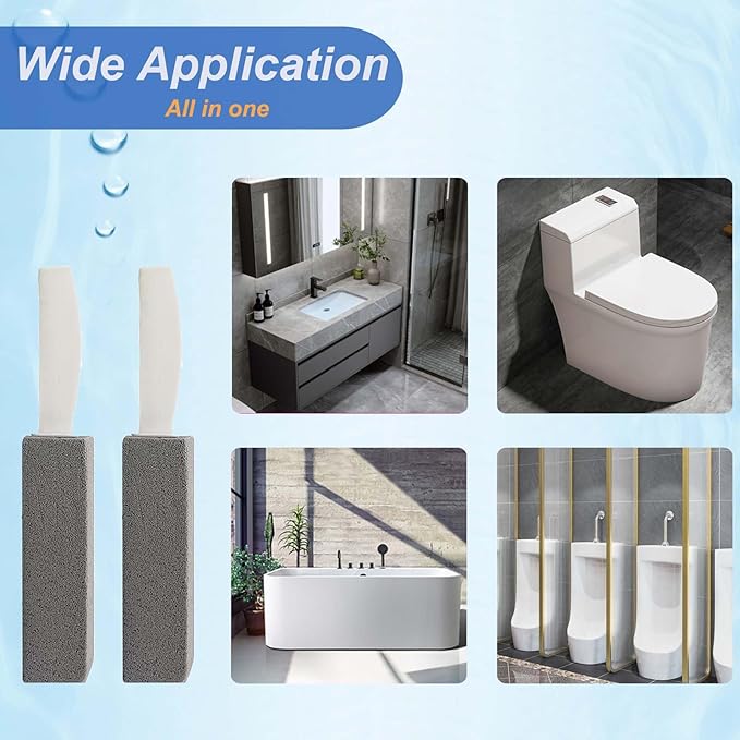 8 Pack Toilet Brush Pumice Stone for Toilet Bowl Cleaning, Scouring Stick for Hard Water Stains, Limescale, Calcium, Rust from Toilets, Bathtubs, Grills, Pools & Sinks