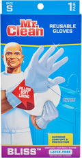 Mr. Clean, 243032 Bliss, Small Latex Free, Vinyl, Soft Ultra Absorbent Lining, Non- Slip Swirl Grip Gloves, (Small)