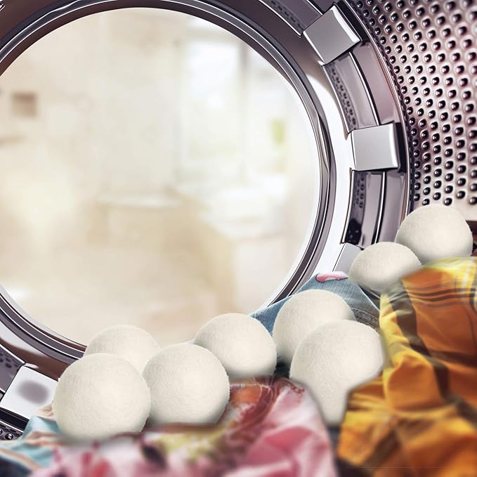 SnugPad XL Size Wool Dryer Balls Natural Fabric Softener & 100% Organic Premium New Zealand Wool, Reduce Wrinkles & Save Time, Baby Safe & Hypoallergenic, White 12-Count