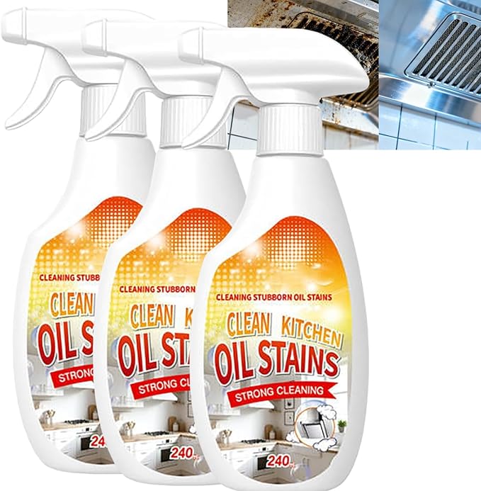 FIELL Heavy-Duty Kitchen Degreaser Foam Cleaner,Clean Kitchens Up Kitchen Oil Stains spray,Heavy Oil Stain Cleaner Kitchens,Multi Functiona Foam Cleaners Spray (3PC)