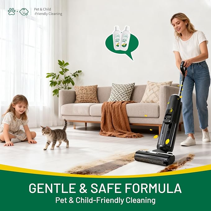 Mop Solution Osmanthus Flower Scent Compatible with Tineco Cleaning Solution, Residue & Streak Free, Suitable for All Robot Vacuum Cleaners and Wireless Wet Dry Dual-Use Vacuum Cleaners (1 bottle)