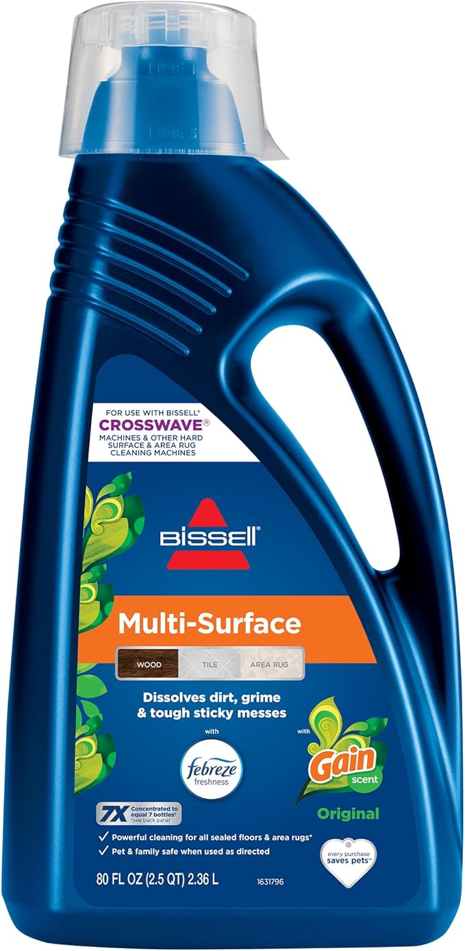 Bissell® Multi-Surface with Febreze + Gain, 3445G, 80 oz, Safe of Sealed Hard Floors and Area Rugs, Dissolves Dirt, Grime, and Tough Sticky Messes, Febreze Original Gain Scent