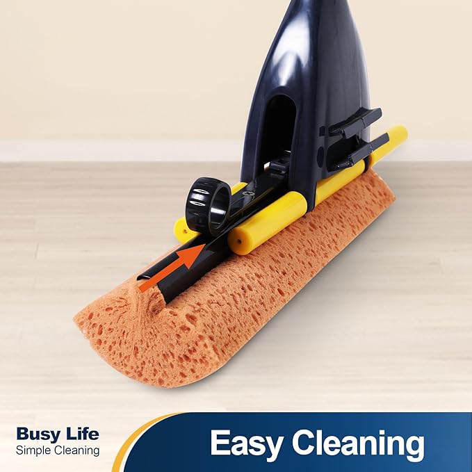 Yocada Sponge Mop Replacement Refill Head Home Commercial Use Tile Floor Bathroom Garage Cleaning Easily Dry Wringing 2 PCS