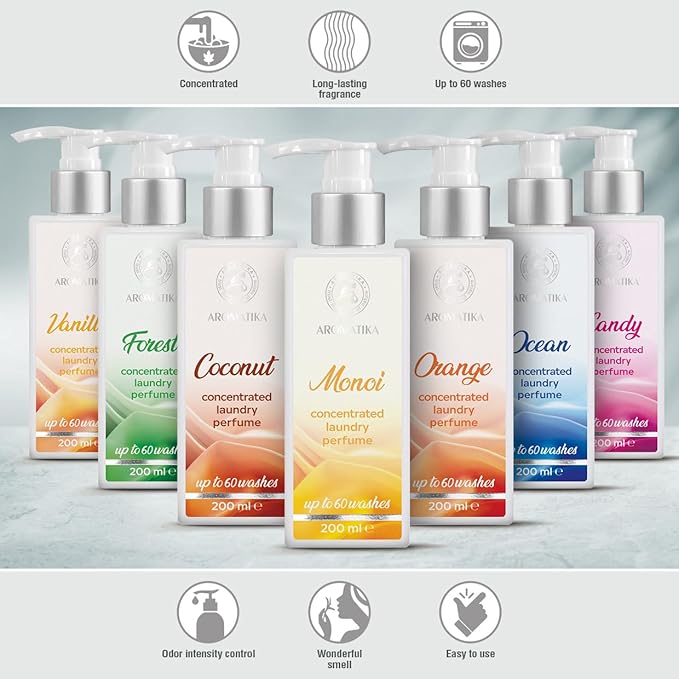 Concentrated Laundry Perfume Monoi – 200 ml – Liquid Laundry Fragrance – Linen Freshener – Exotic Scent