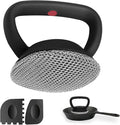 MEIXINZHI Cast Iron Cleaner, Chain Mail Scrubber & Pan Grill Scrapers - 2 in 1 Cast Iron Skillet Cleaner (Black, Without mat)