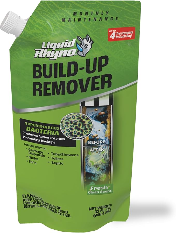 Liquid Rhyno 32 oz. Drain Build-up Remover, 4 Treatments