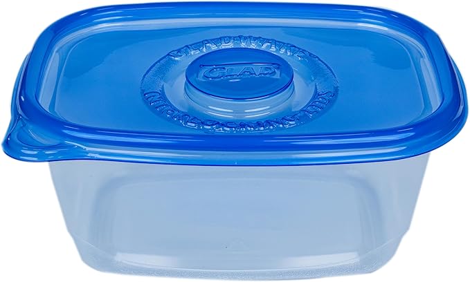 Glad GladWare Deep Dish Food Storage Containers with Lids, Large Rectangle BPA Free Plastic for Soups Salads and Meal Prep, Lock Tight Seal, Microwave Dishwasher Safe, 64 Oz, 3 Count - 6 Pack