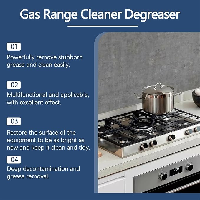 Range Hood & Stove Build Up Degreaser Cleaner, Duty Stove and Oven and Degreaser for Glass Tops, Oven Racks, BBQ Grills, Range Hoods and more