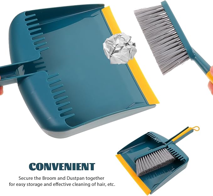 Hand Broom and Small Dustpan Set, Compact Broom Dustpan Cleaning Tool for Home and Car Interior, Portable Sweeping Accessory for Kitchen and Indoor Use