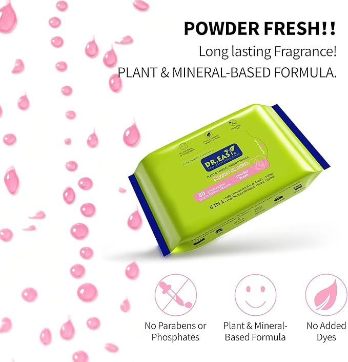 80CT Dryer Sheets Powder Fresh Plant Based Formula Fabric Softener sheets for Laundry Long Lasting Fragrance 9.05 x6.29IN
