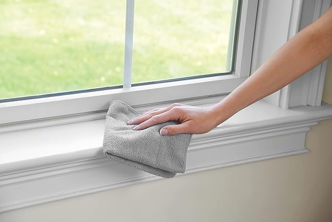 Rubbermaid All Purpose Microfiber Cleaning Cloth Towels, 50 Pack, 12"x12", Non-Scratch, Reusable/Washable for Cleaning/Wiping/Polishing for Home/Kitchen/Car
