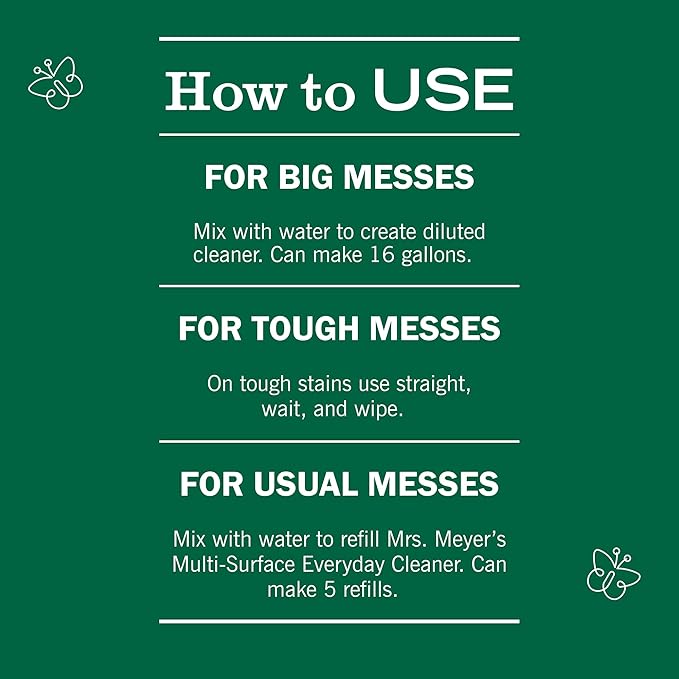 Mrs. MEYER'S CLEAN DAY Multi-Surface Everyday Concentrate, Rain Water Scent, 32 Fl Oz Bottle