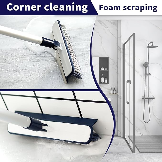 Magic Air Silicone Broom Sweeper, Multifunction Silicone Broom, Household Squeegee for Floor Cleaning, Bathroom, pet Hair, Blue Dog Brush Set (Blue)