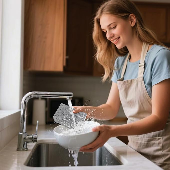Extra Large Dish Sponges Kitchen for Cleaning, Natural Cellulose Sponges Reusable and Biodegradable, Non Scratch Sponge for Dishes Household Use (2-Pack)