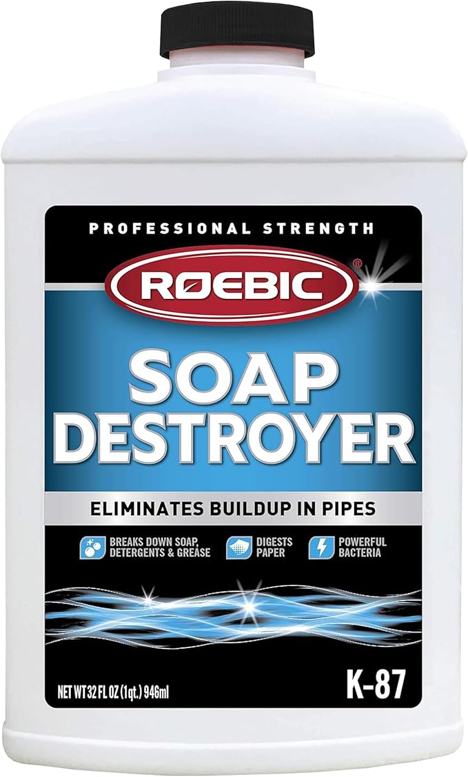 Roebic K-87-SD, Grease And Paper Digester: Exclusive Bacteria Eliminates Buildup in Septic Tank Pipes - 32 Fl Oz (Pack of 1)