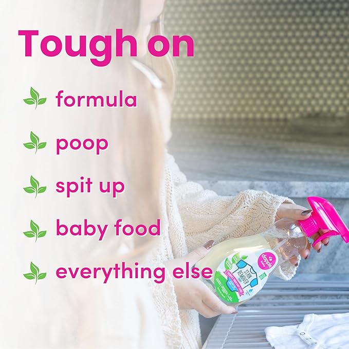 DAPPLE Stain Remover Spray, Plant-Based, Fragrance Free, 16.9 Ounce Spray Bottle, Hypoallergenic, Baby Laundry Stain Remover for Clothes & Cloth Diapers