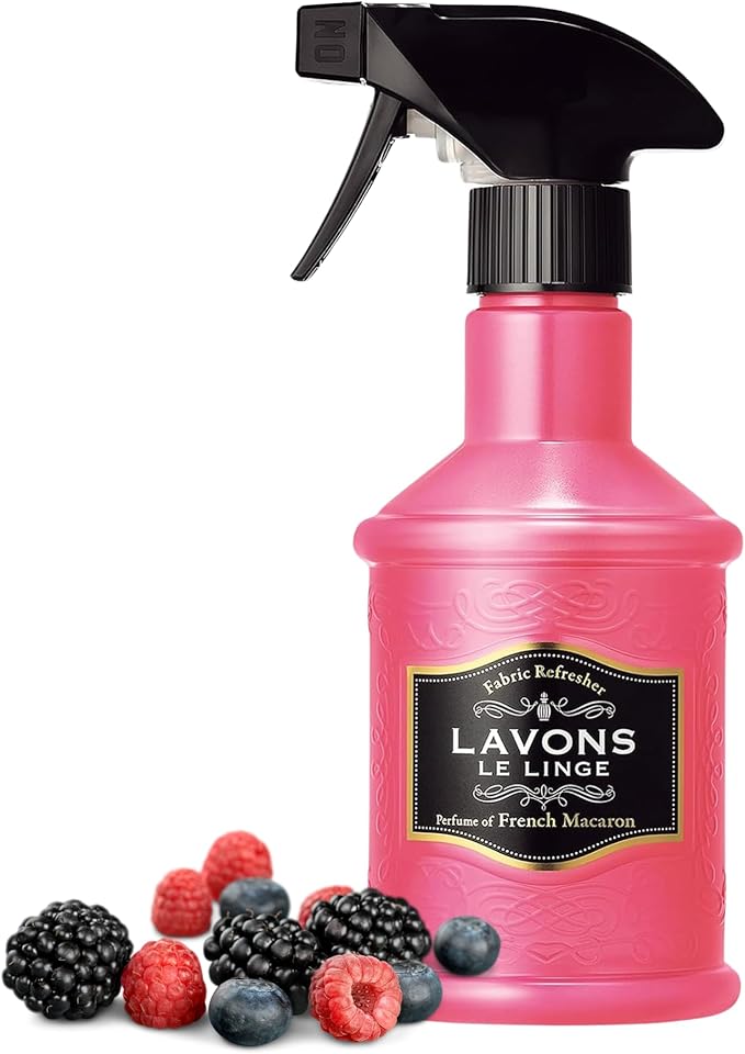LAVONS Fabric Spray Freshener for Carpet Fresh, Pet Safe Linen Spray for Bedding, Organic Fabric Refresher Spray for Home & Offices, Natural Carpet Freshener from Japan, 12.5 Fl Oz FRENCH MACARON