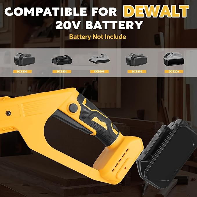 Cordless Tiller Cultivator for DeWalt 20V Battery, 330RPM Garden Cultivator,7.87" Tilling Width and 6.3" Depth Portable Rotary Tiller