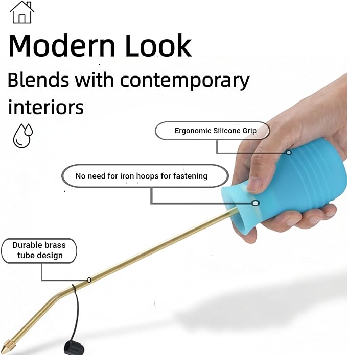 Powder Duster/Large Diatomaceous Earth Bulb Duster/Powder Applicator - Diatomaceous Earth Bulb/Applicator (Blue)