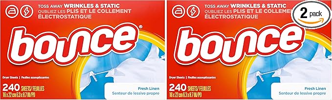 Bounce Fabric Softener Sheets, Fresh Linen Scent, 240 Count (Pack of 2)