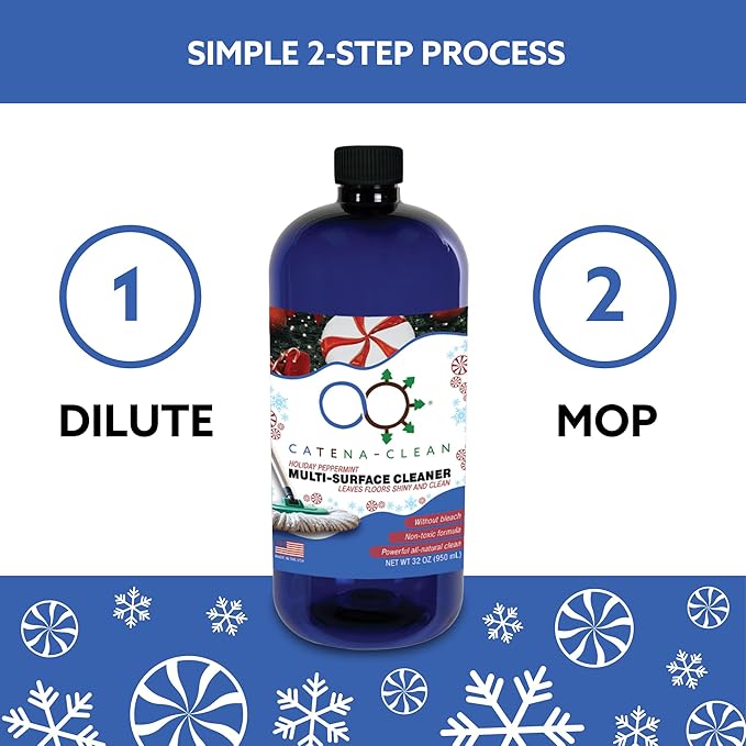 All-Natural Peppermint Scented Mop Cleaner (1 Pack) – Streak-Free Floor Cleaning Solution for Varnished Wood, Laminate & Metal Flooring – Removes Dirt, Dust, Spills, Grime & Sticky Residue, 32 fl. oz