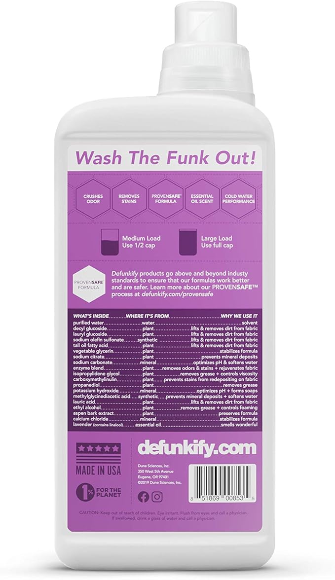 Laundry Detergent, 124 Load. 'Lavender' Essential Oil Liquid Laundry Detergent Washing Soap for Sensitive Skin. ProvenSafe™ Cleaning Supply w/Odor & Stain Remover for Outdoor Gear & All Fabrics