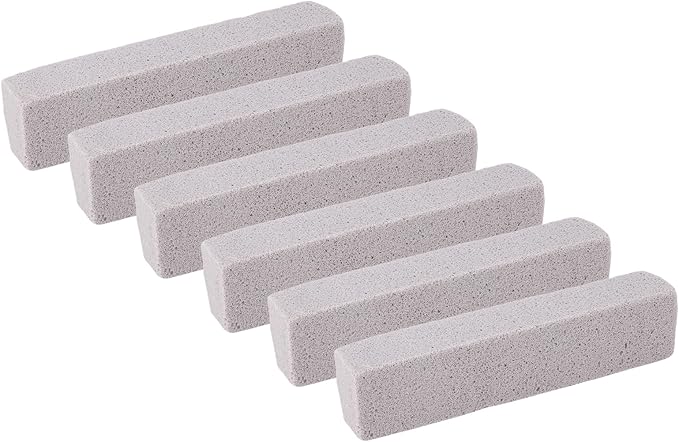 WALFRONT 6PCS Pool Pumice Stone Toilet Bowl Cleaner & Hard Water Remover PVC Scouring Sticks for Bathtub Shower Tile Kitchen Sink Swimming Pool Grates (S 10x25cm)
