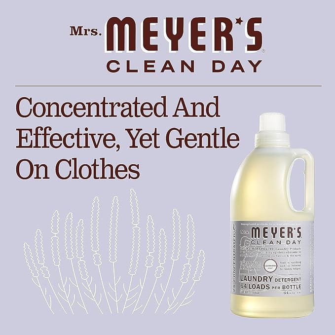Mrs. Meyer’s Clean Day Lavender Laundry Detergent Concentrated Loads Per Bottle 64 Fl Oz (Pack of 6)