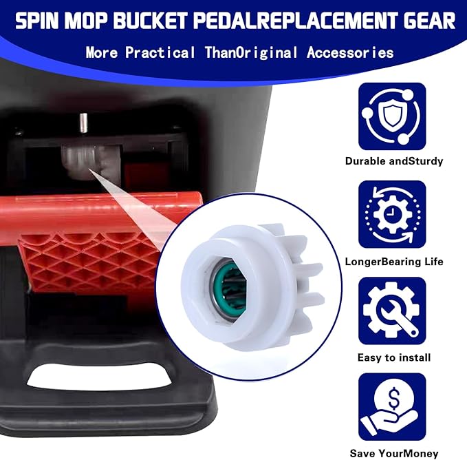 3 Pack Pedal Bearing Replacement for OCedar Mop Bucket - Easy Fix for 90% Rotation Mop Bucket on The Market, Compatible with mop Head Pedal Clutch Bearing Repair Kit