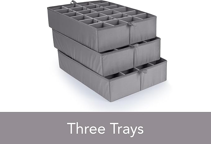 Covermates Keepsakes - Adjustable Zip-Top Storage Box - Configurable FlexGrid Compartments - Heavy Duty Polyester- Reinforced Handles - Stackable Design - Indoor Storage, Red Heather