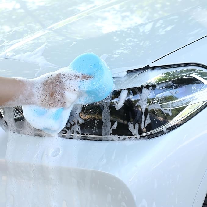 Car Wash Sponges,5 Pack Extra Thick Large Colorful Cleaning Sponge Multi-Purpose for Bathroom Kitchen Bike Boat (Random 5-Color Mix)