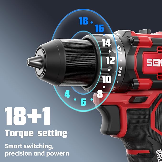 20V MAX Cordless Drill Driver Kit, 70Nm High Torque, LED Light, 26 Piece Accessory Set, 2 Batteries and Fast Charger for Wood Metal Drilling