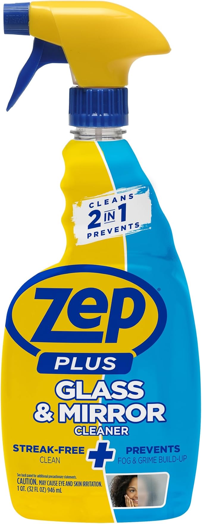 Zep Plus Glass & Mirror Cleaner - 32 Oz. (Case of 12) - R53812 - Keep Your Mirror and Glass Surfaces Clear + Streak-free While Also Preventing Mirror Fog…