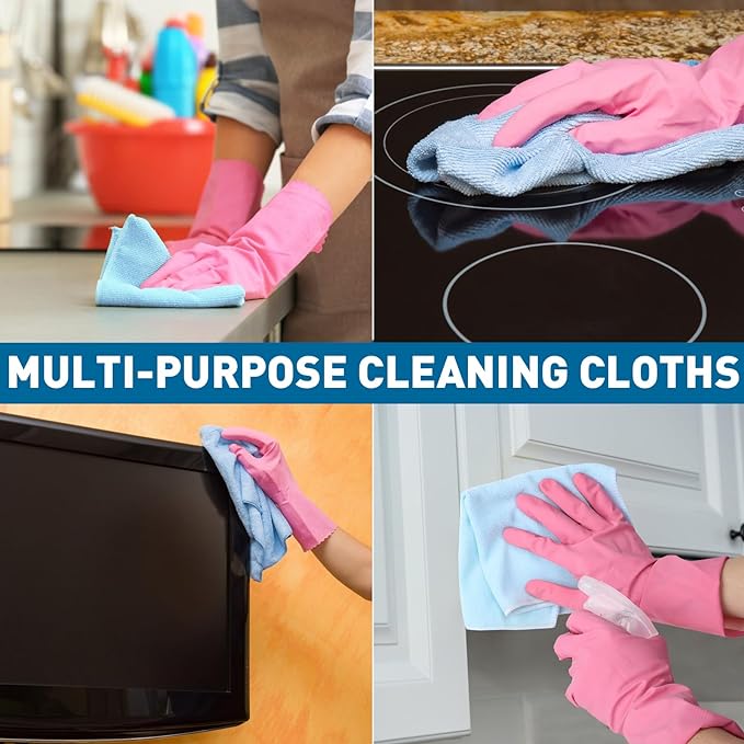 Microfiber Towels Bulk-400 Pack, Cleaning Cloths, Microfiber Towels for Cars, Cleaning Rags 5 Colors Assorted (11.5x11.5 inches)