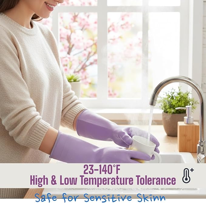 LIICHAAO 2-12 Pairs Gloves for cleaning bathroom,NO ODOR,Stay On Comfort Fit No Sweat No Stick