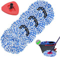 4 Pack Spin Mop Replacement Heads Microfiber Mop Refills Compatible with 2 Tank System Replace Head Safe for Cleaning All Hard-surfaced Floors Includes 1 Extra Mop Replacement Base