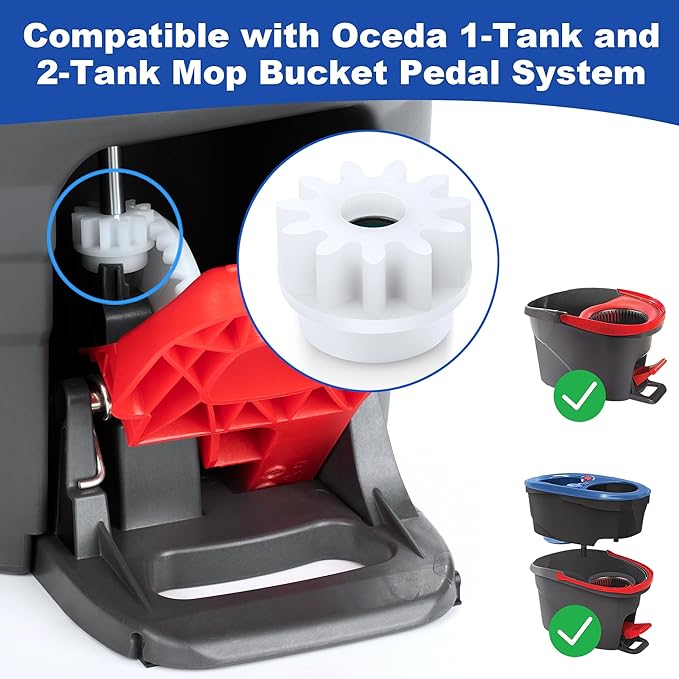 3 Pcs Spin Mop Bucket Replacement Gear Compatible with O Cedar Mop Bucket Pedal Only One Way Bearing Repair Parts
