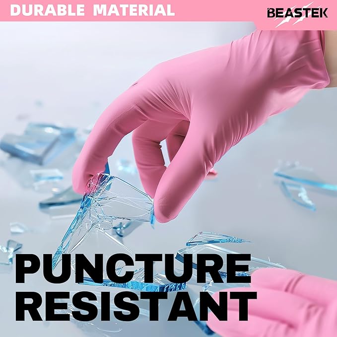 Beastek Nitrile Disposable Exam Gloves, 4Mil 100 Ct Powder-Free Latex-Free Food-Safe for Cooking Medical Esthetician, Orchid