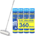 Large Lint Rollers for Carpet: Sticky Rollers for Floor DELOMO 9.45 in with 3 Extendable Handle, Long Handle Sticky Mop for Cleaning Carpets, Cars, Bedding, Couches, and Pet Hair - for Pet Homes